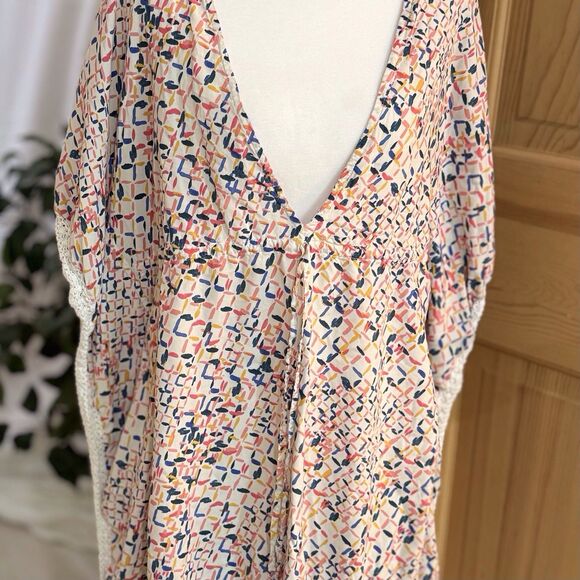 Summersalt Swim Coverup Boho Poncho Drawstring Womens small Crochet Beachy Pool - Picture 4 of 14